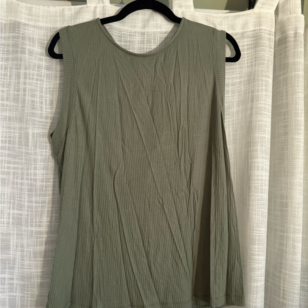 Olive Green Sleeveless Top